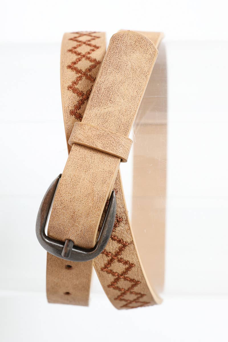 Leto Accessories - Skinny Punched Out Belt