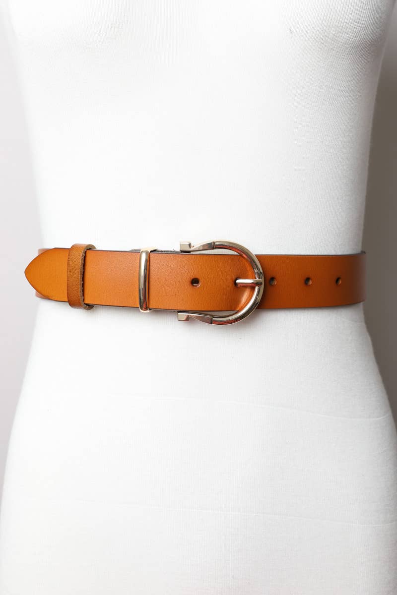 Leto Accessories - Horseshoe Gold Buckle Belt