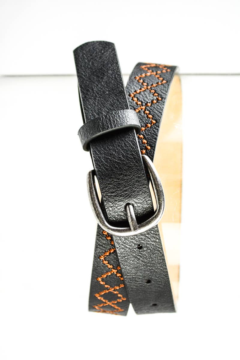 Leto Accessories - Skinny Punched Out Belt