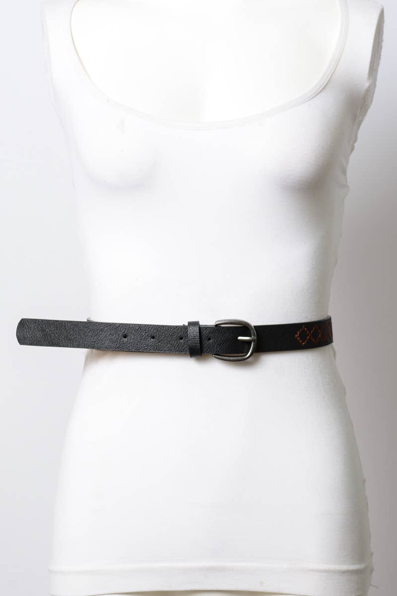 Leto Accessories - Skinny Punched Out Belt