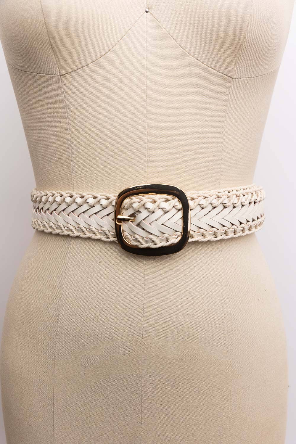 Leto Accessories - Crochet Trimmed Woven Leather Belt