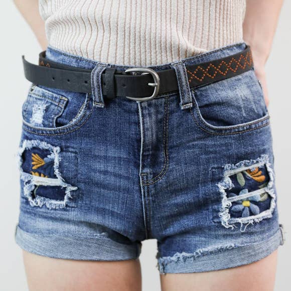 Leto Accessories - Skinny Punched Out Belt