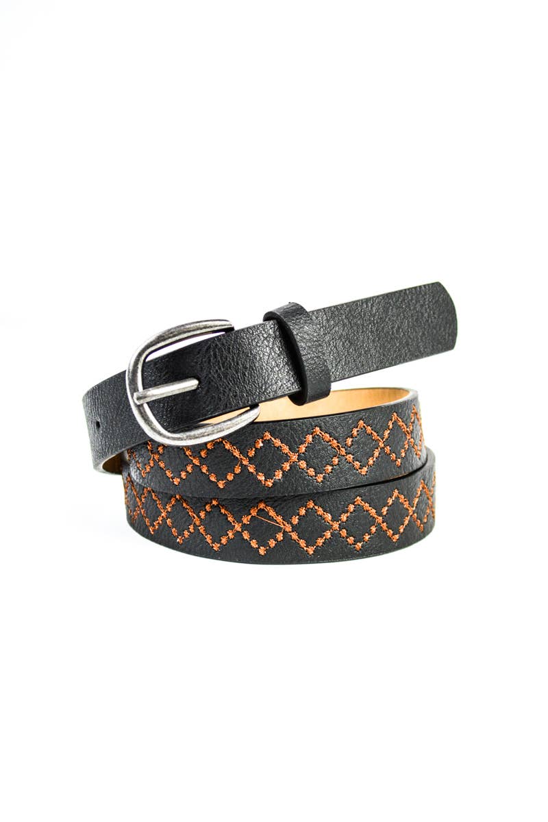 Leto Accessories - Skinny Punched Out Belt