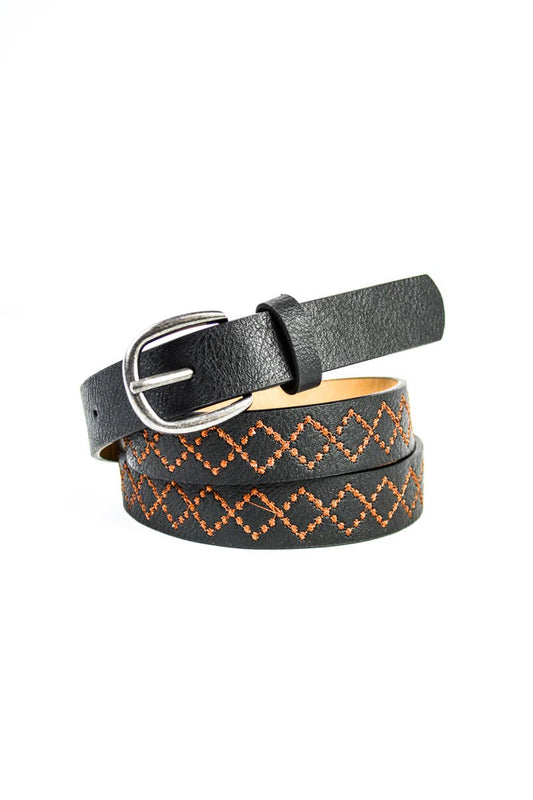 Leto Accessories - Skinny Punched Out Belt