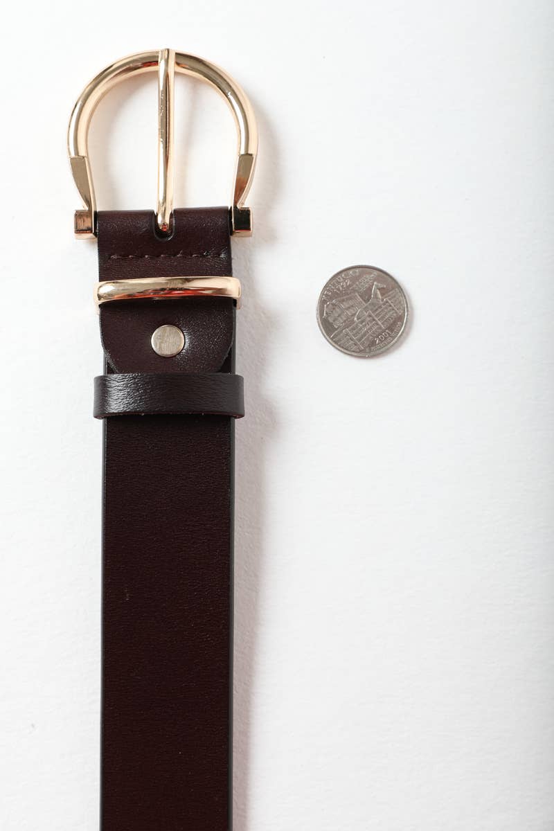 Leto Accessories - Horseshoe Gold Buckle Belt