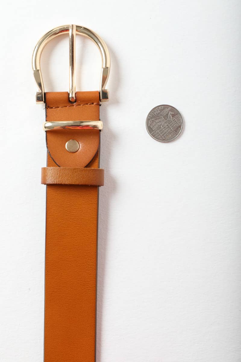 Leto Accessories - Horseshoe Gold Buckle Belt